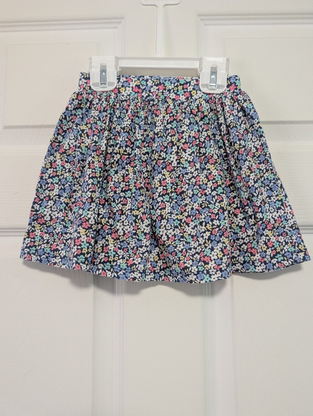 Carter's Navy Floral Circle Skirt with Pink, White and Blue Blossoms Girls 4T